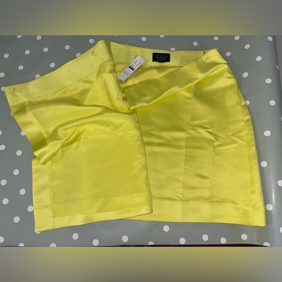 J. Crew Limited edition faux wrap mini skirt BP657 duchesse satin Yellow 0 - Picture 4 of 7